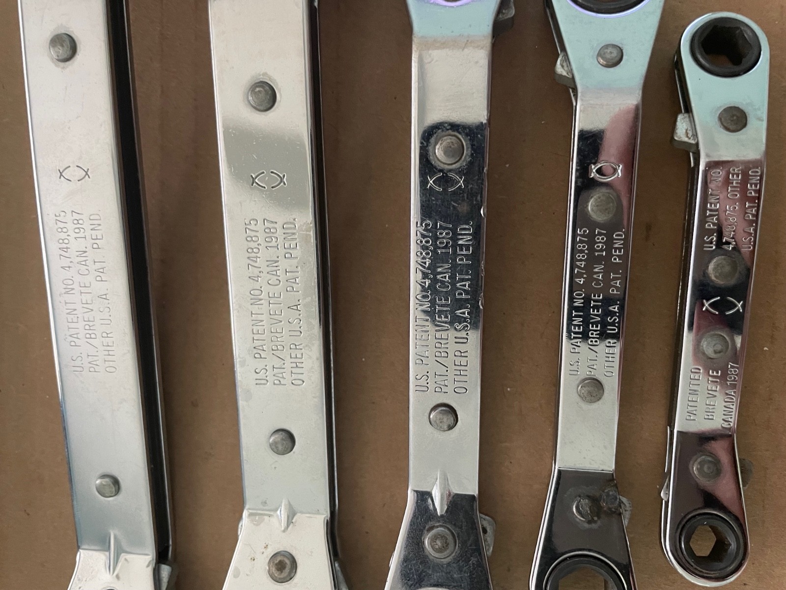 Vintage KLEIN TOOLS Wrench 5pcs Offset Ratcheting Box End