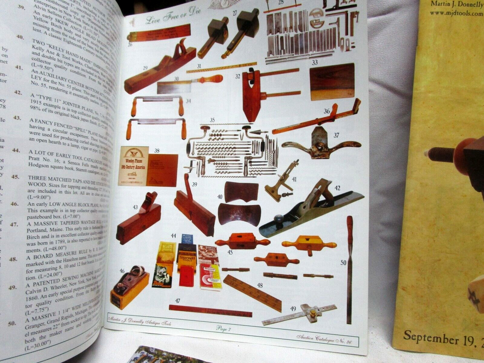 Lof of Martin J. Donnelly antique tool auction catalogs–great reference guides!
