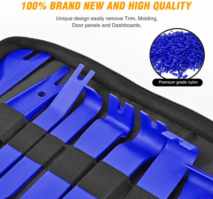Kit 330 Piezas Herramientas Desmontaje Auto Clips Paneles y Molduras Azul, ideal