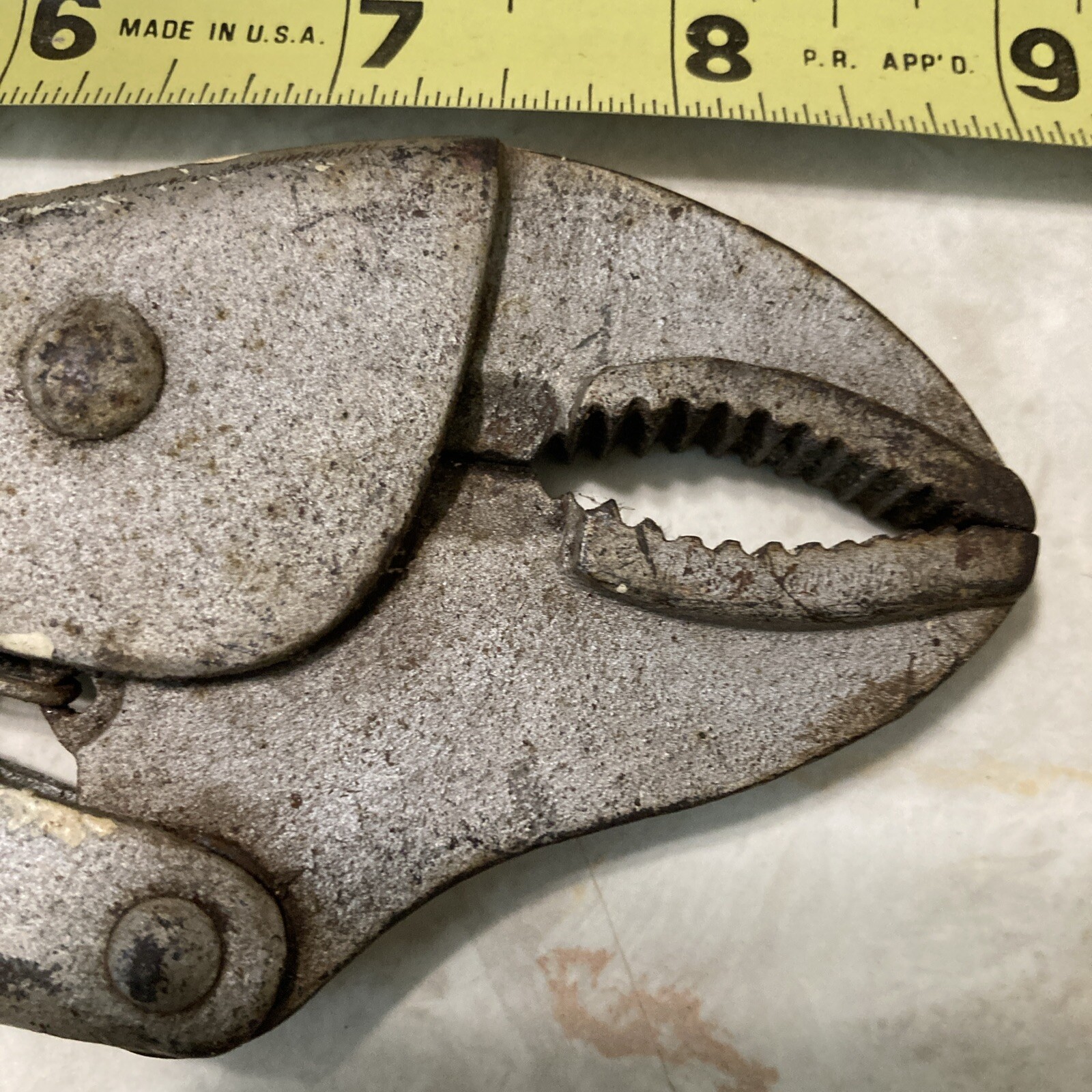 Early Old Style Vintage Peterson Vise Grip Pliers No 10 Dewitt Nebraska 40’s