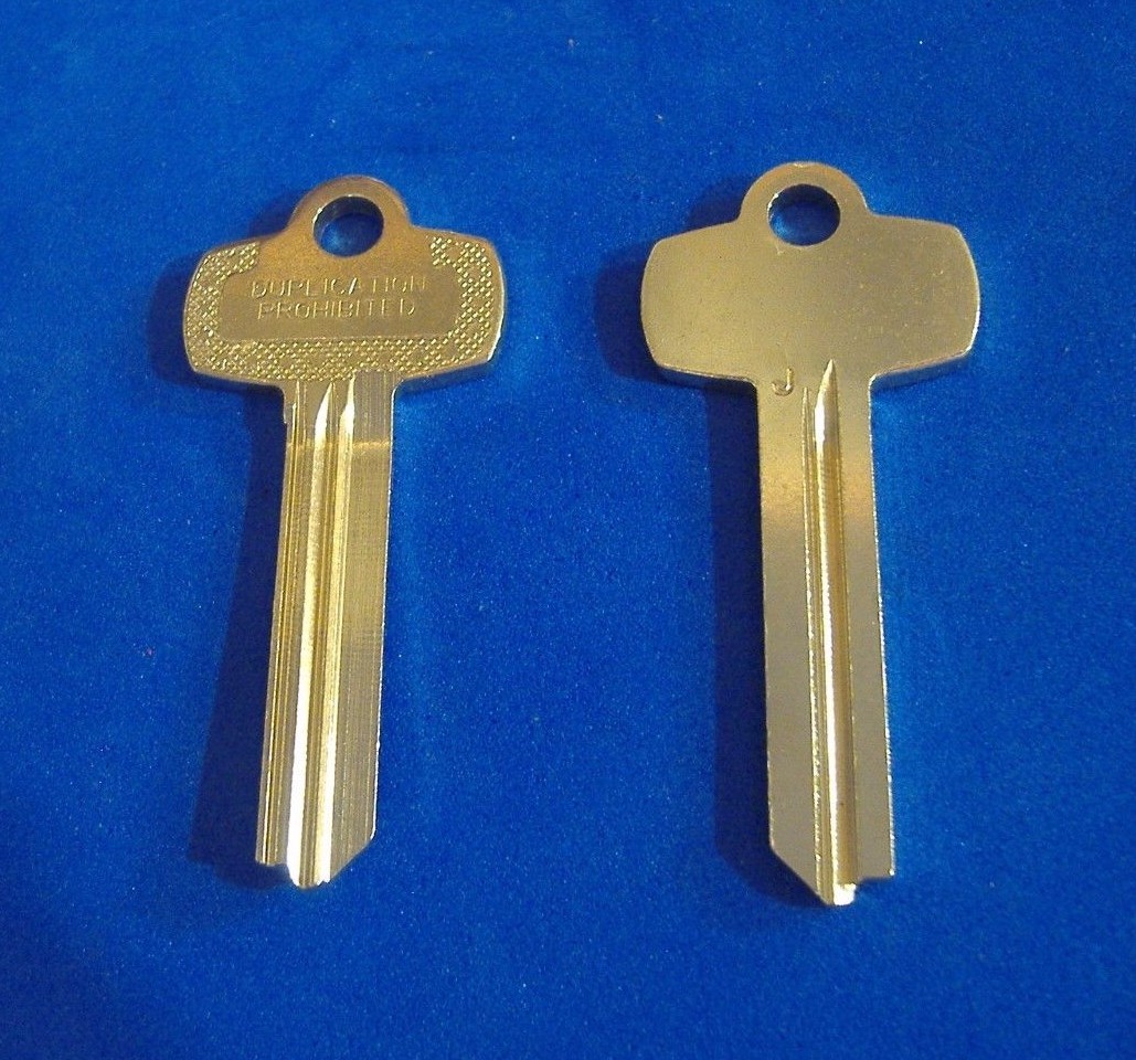 TWO NICKEL SILVER FITS BEST KEY BLANKS FOR “J” KEYWAY