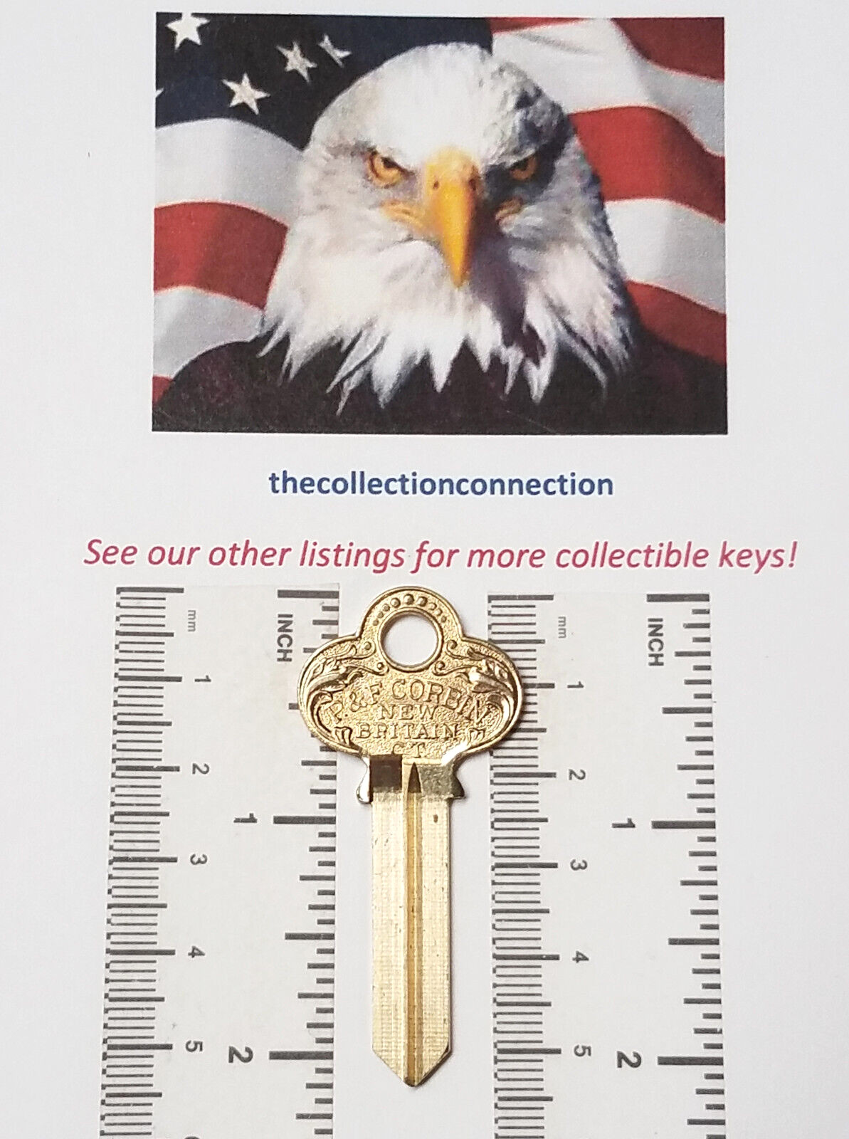 2 Vtg Original P&F CORBIN X1-57B1-6 Key BLANK 1001MA Cabinet Padlock Ornate C044