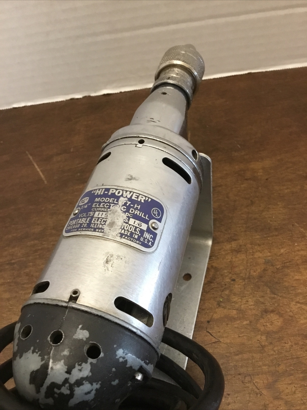 PET Hi-Power 77-H Corded Electric Drill 1/4” & ZIP Saw Mounted On Stand