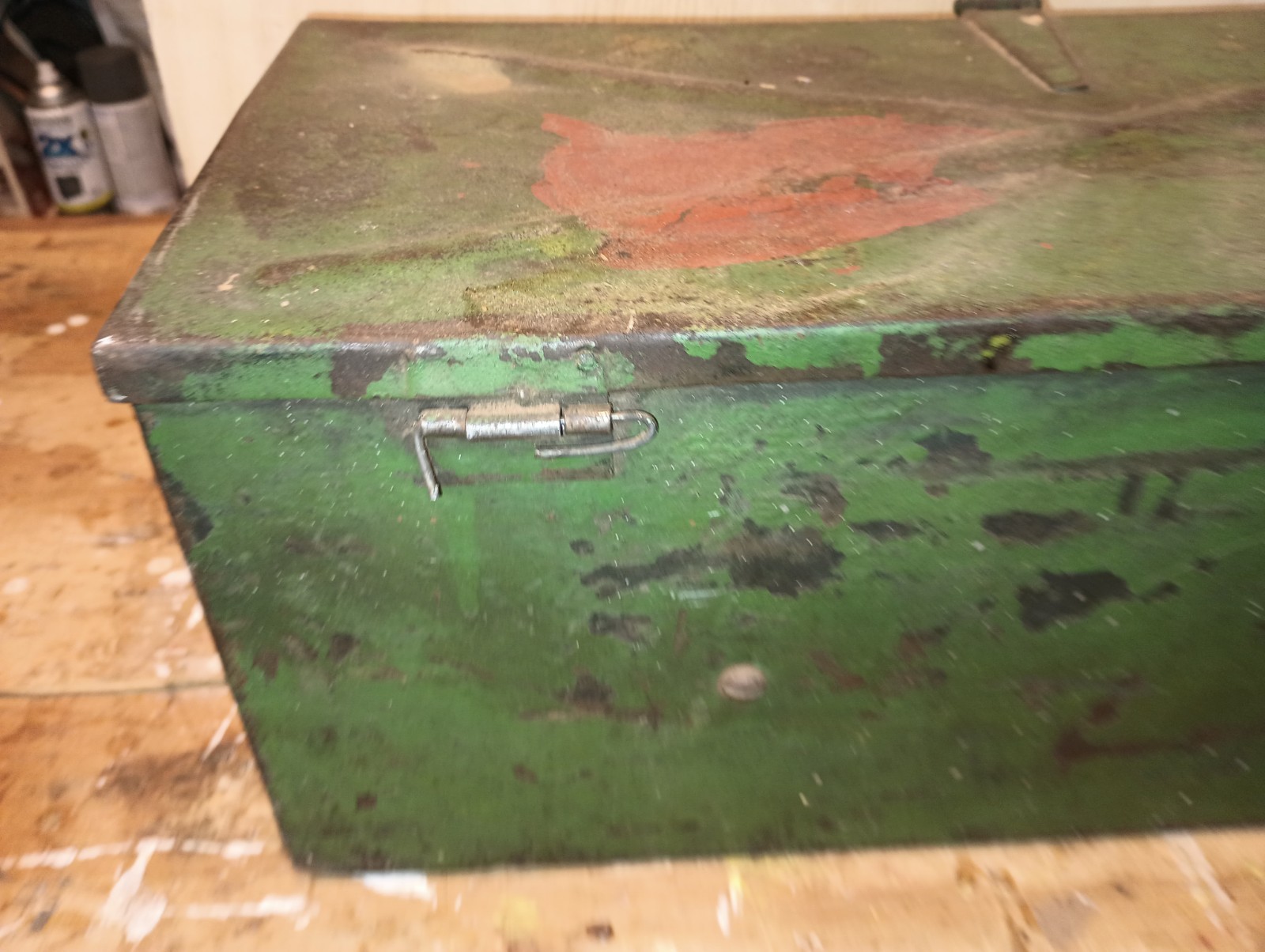 Old Green Metal Tractor Tool Box