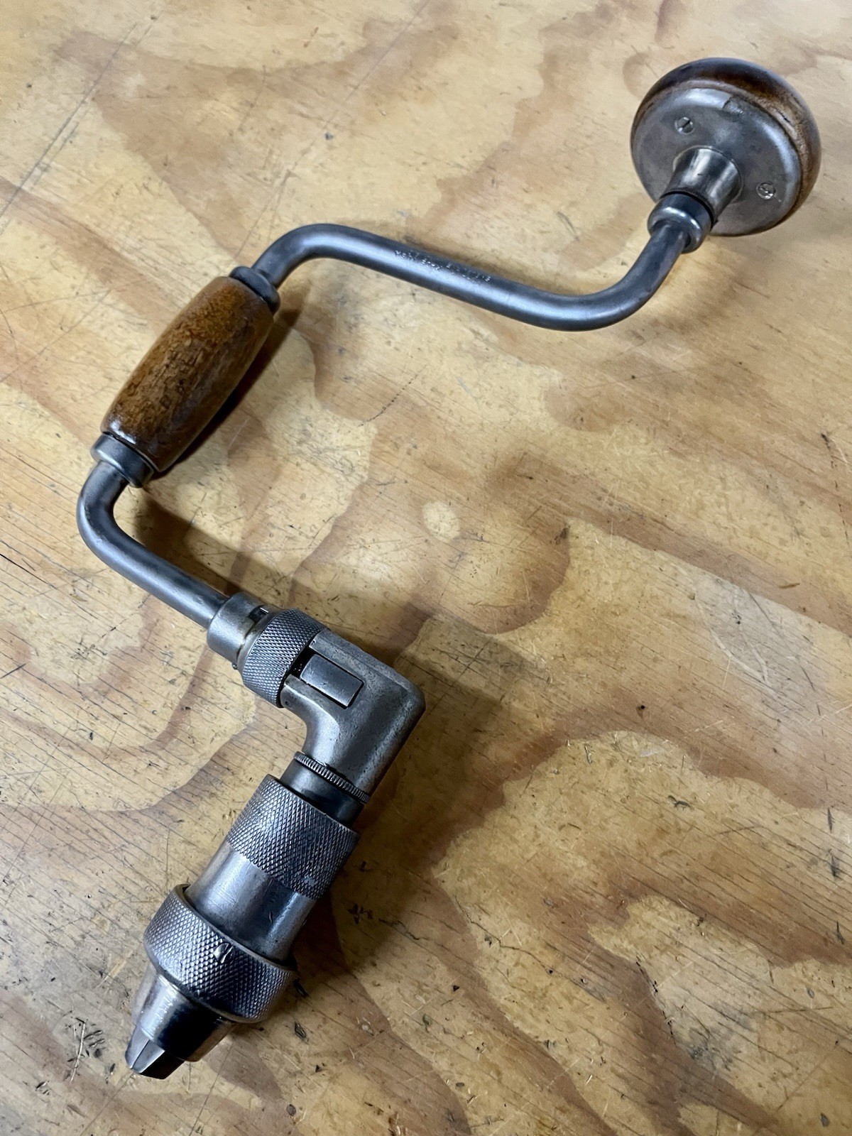 Vintage Rare PS&W Bit Brace With Shifters Petite 6” Sweep Hand Drill Nice!