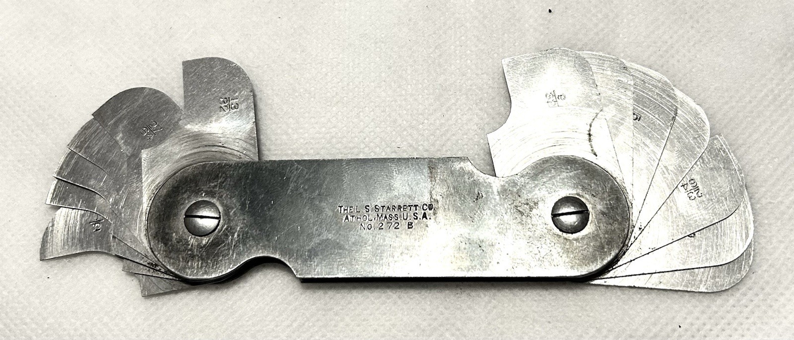 Vintage L.S. Starrett No. 272B Radius/Fillet Gage Machinist Tool USA