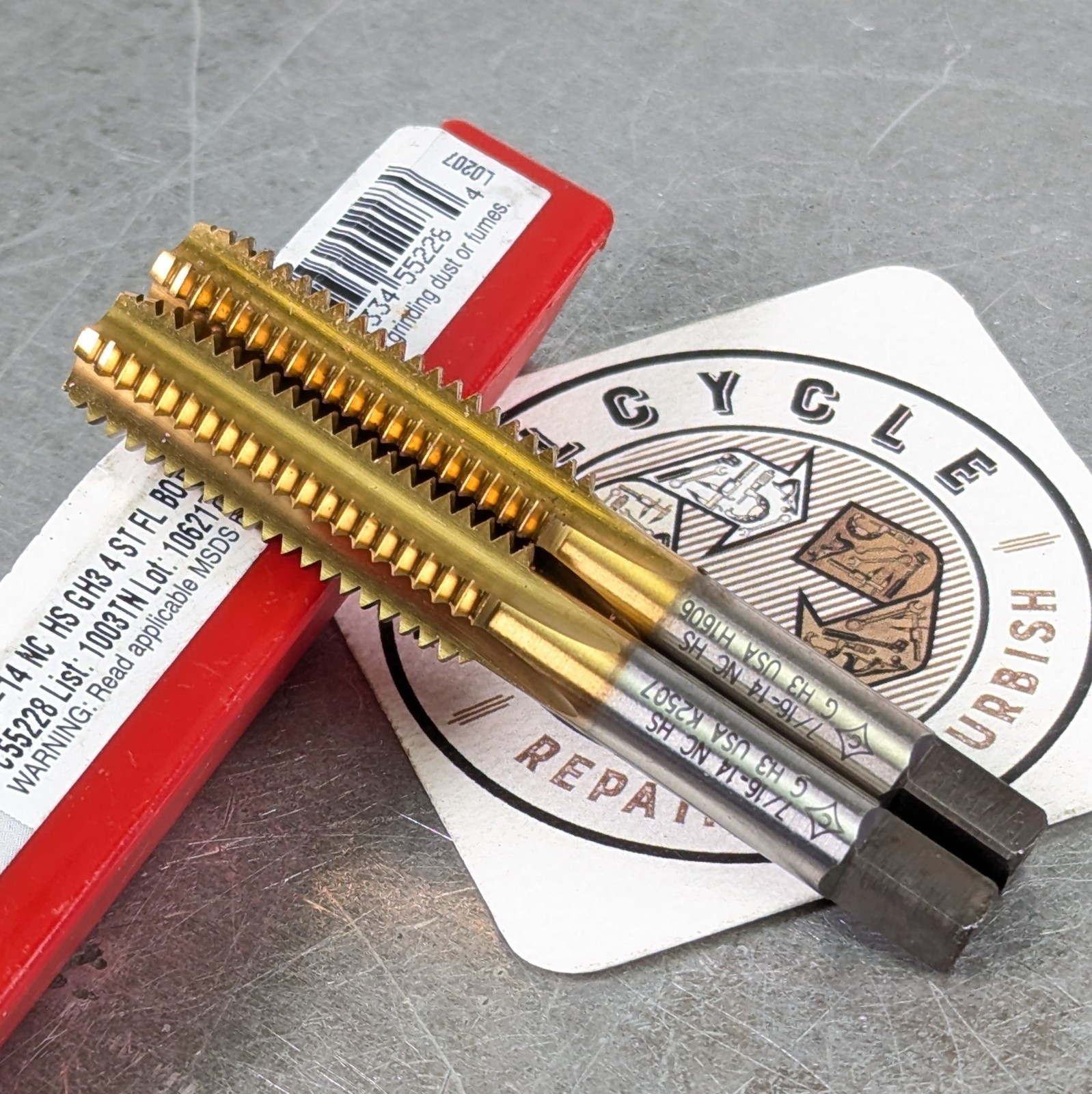 2 Taps 7/16-14 Sharp! 4-Flute Bottom GH-3 HSS Cleveland USA Machinist Tool{848