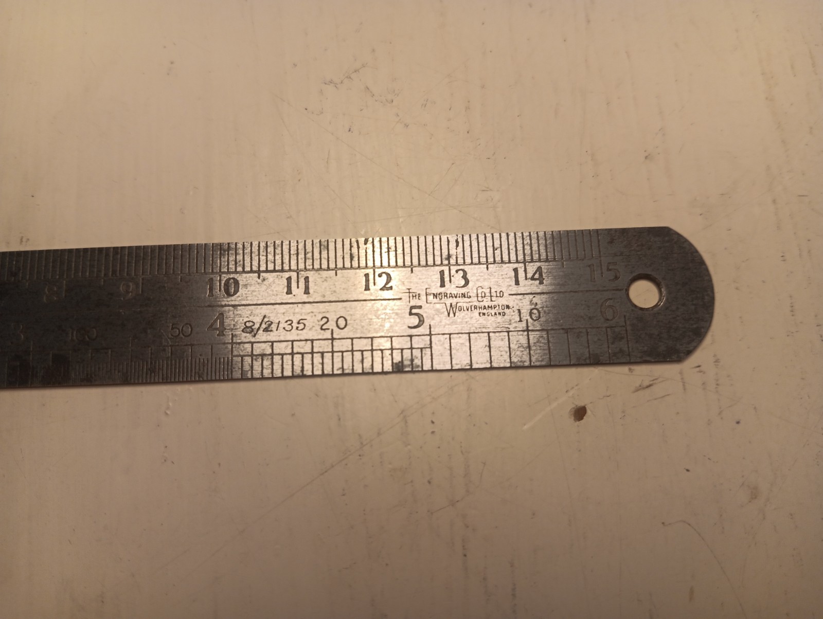 WW2 16” Nº22 STEEL RULE ARMY BROAD ARROW ᗑ DATED 1944 By THE ENGRAVING CO LTD