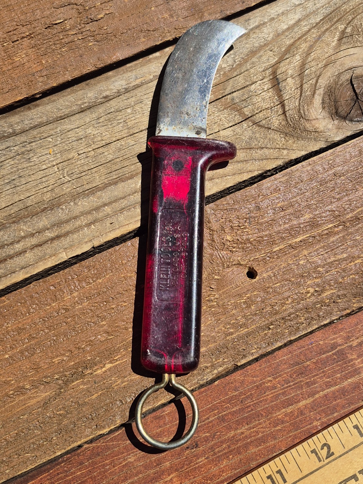 Vintage Klein Tools Inc. 1570-30 Lineman Cable Skinners Red Handle Chicago USA