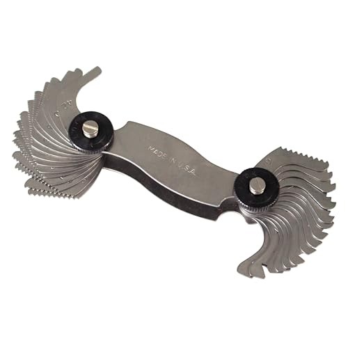 Made in USA | Screw Pitch Gauge – 30 Leaves, 4–42 English 30-Leaf (4-42 TPI)