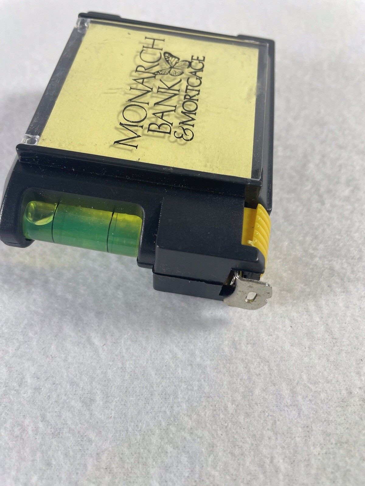 Vintage Bostic Tape Measure with Belt Clip Level sticky notes & pen Black Yellow