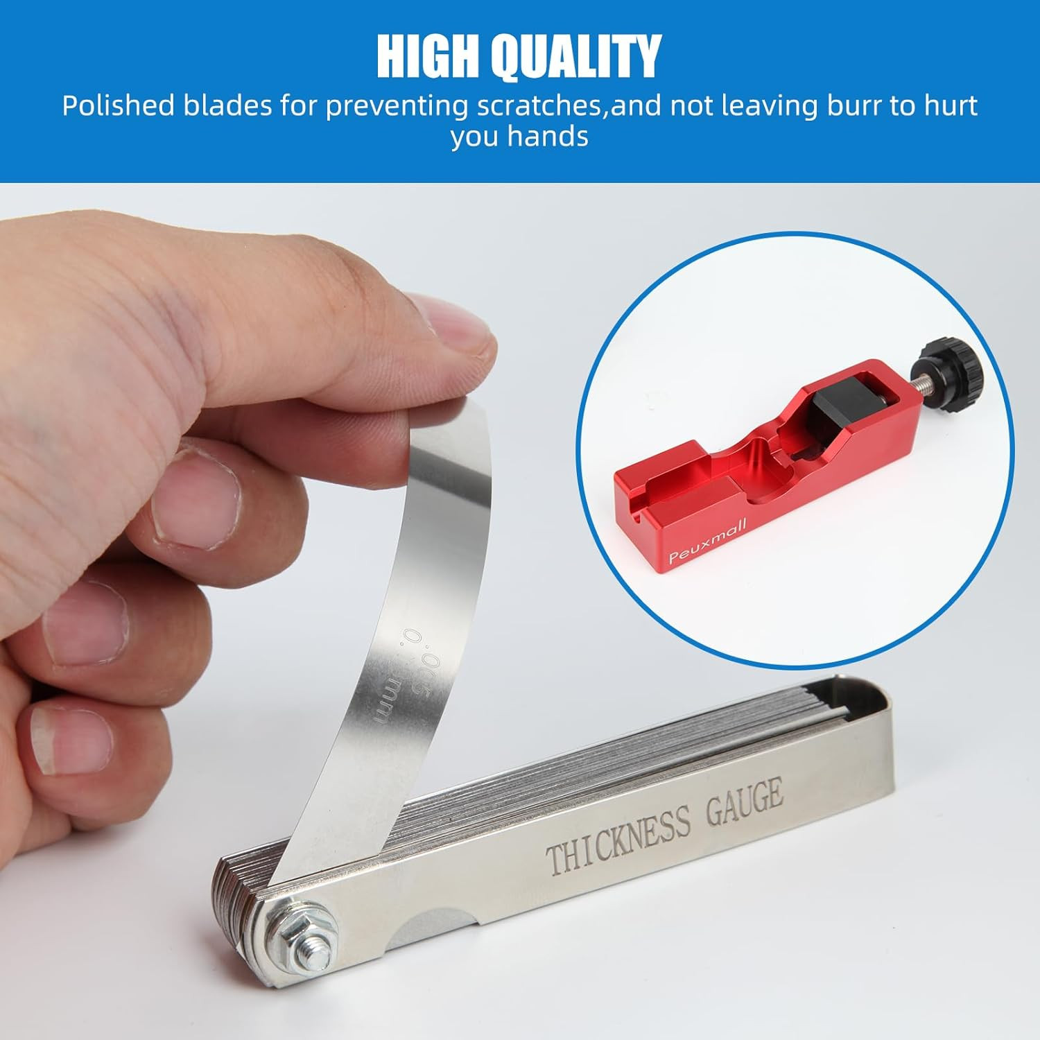 Spark Plug Gap Tool, Spark Plug Gapping Tool with 32 Blade Steel Feeler Gauge, U