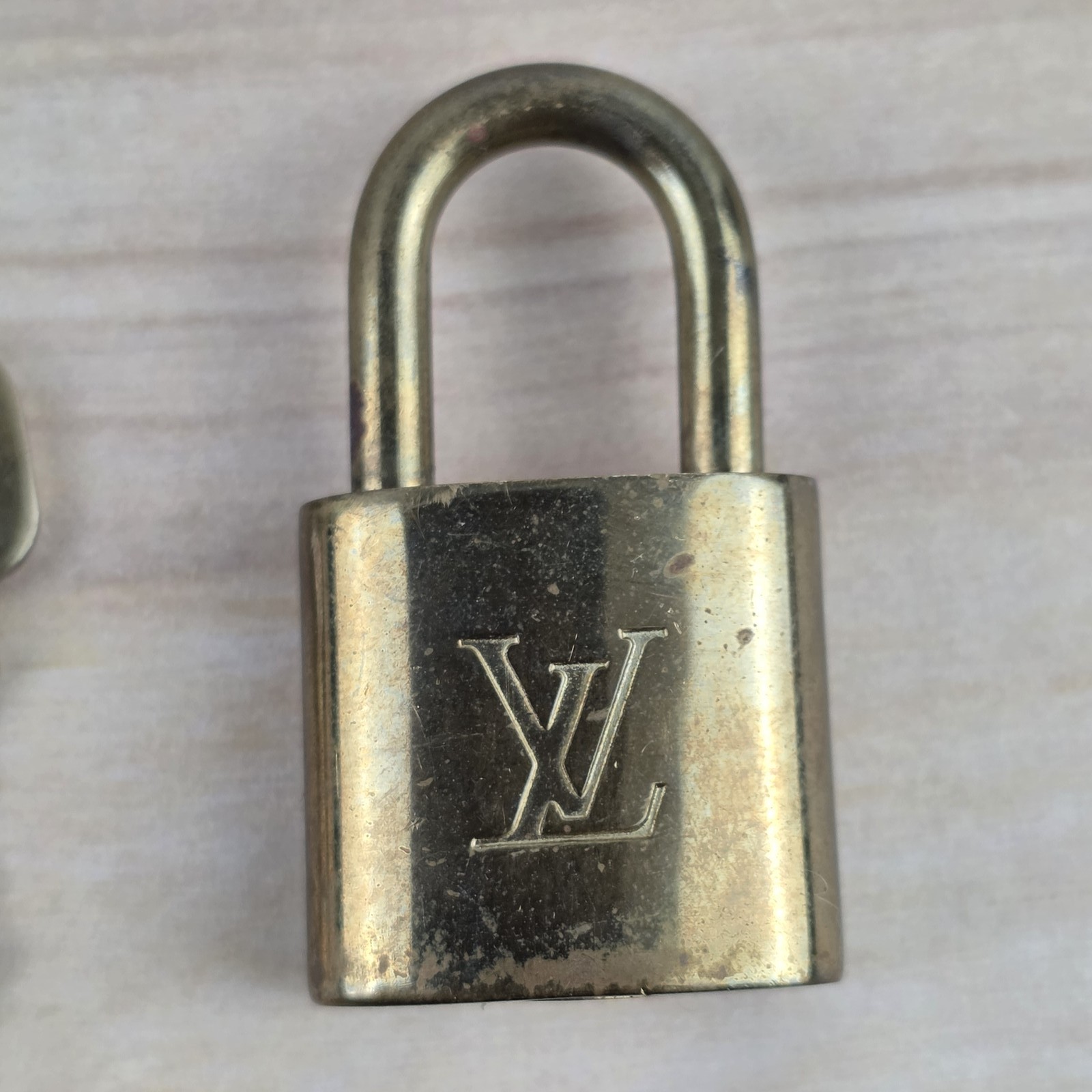 Authentic Louis Vuitton Padlock & 2 Keys Set #317 Made in France Luggage Lock