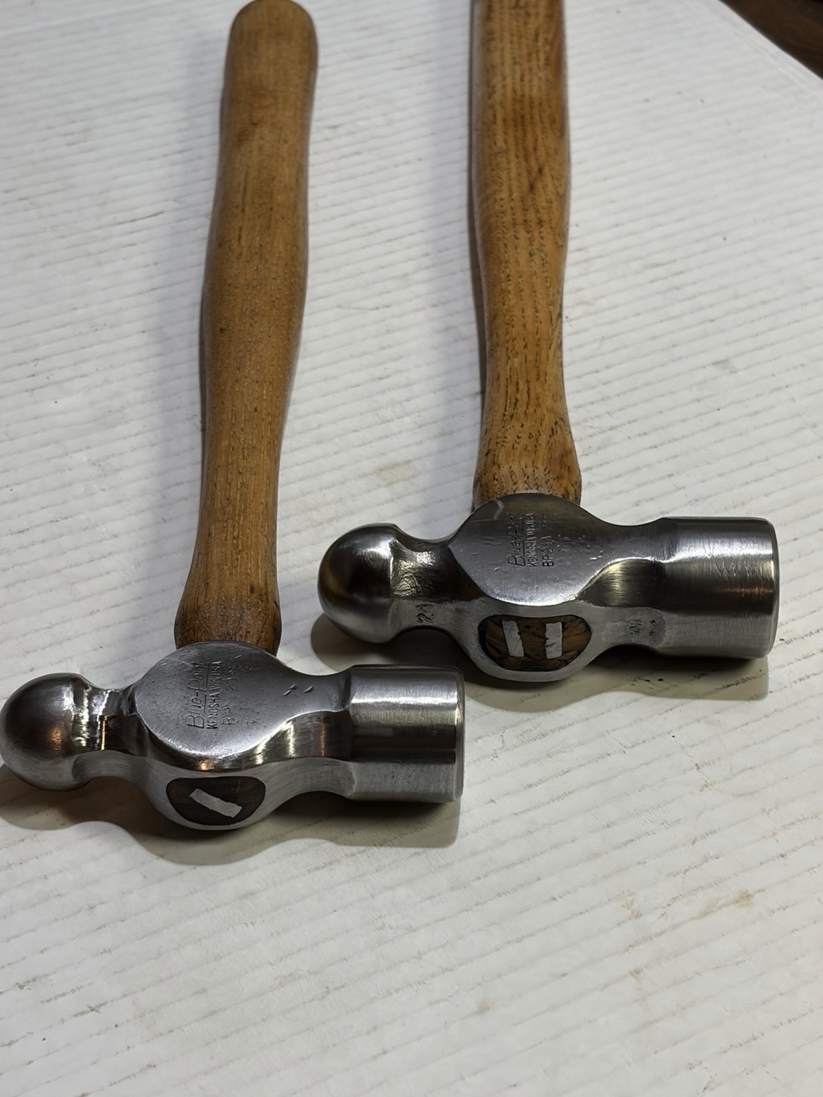 Vintage Pair Blue Point by Snap-on Hammers 20oz/24oz Kenosha Wis. USA