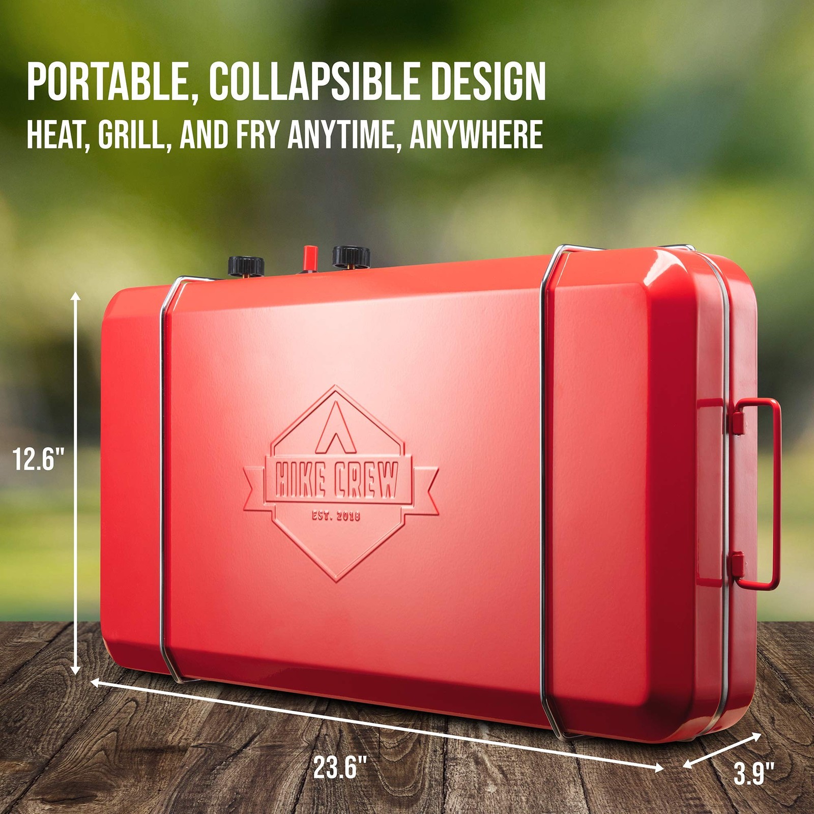 Hike Crew 2-in-1 Gas Camping Stove and Griddle, Portable Propane Burner w/Int…
