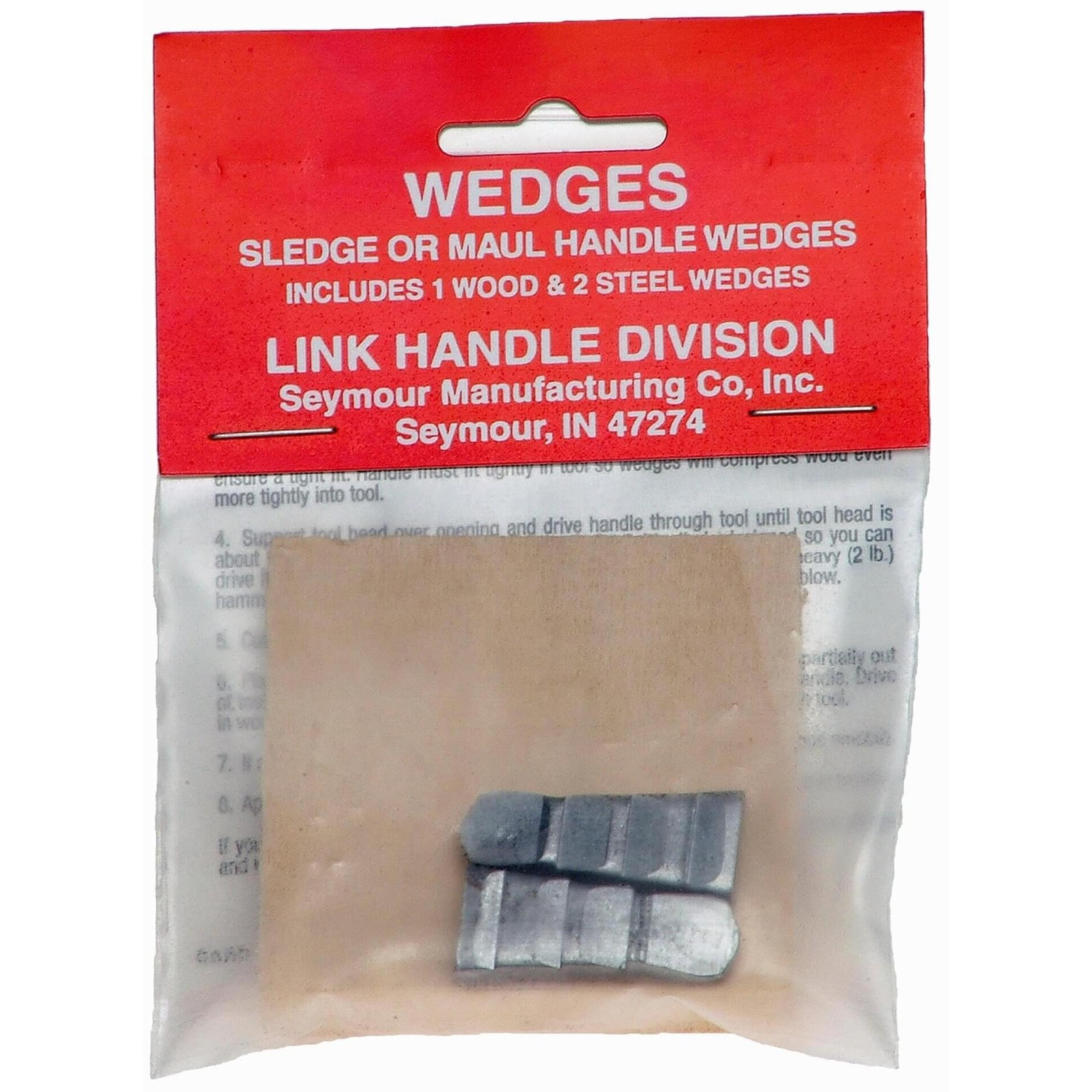 Handle Wedges for Sledge or Maul 1 Wood & 2 Steel