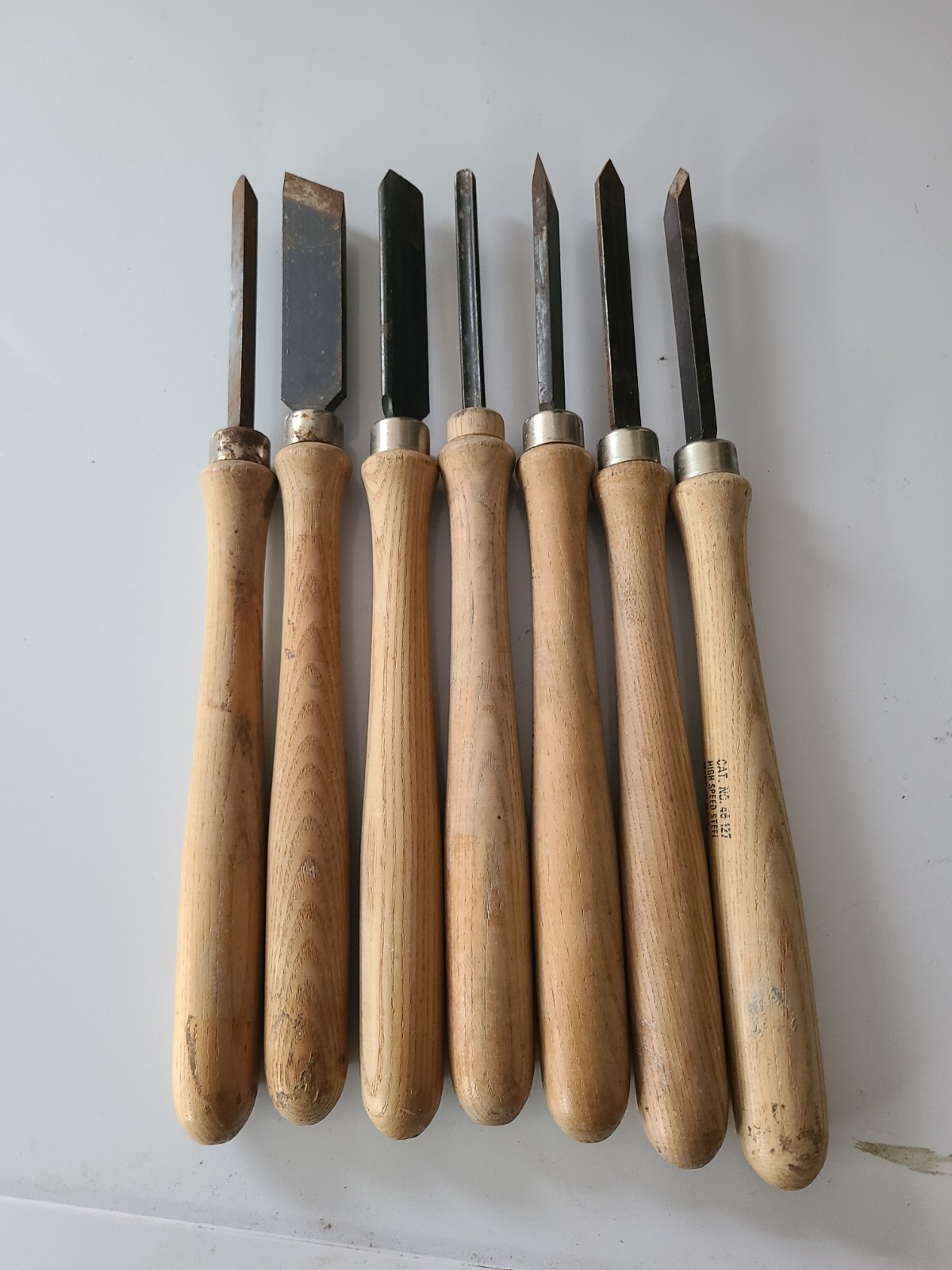 Rockwell High Speed Steel Lathe Tools Chisels 14-15″ USA Rusted Sharp