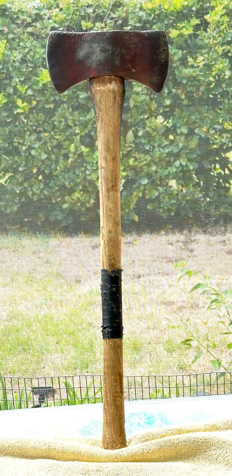 VINTAGE DOUBLE HEADED AX — 28 INCHES LONG
