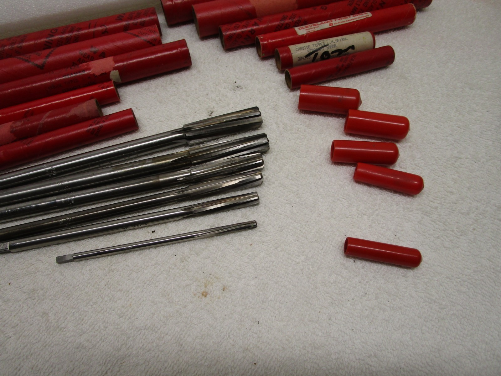 Lot 6 Cleveland Carbide Tipped Chucking Reamers 9/16″ 1/2″ 7/16″ 3/8″ 5/16″ 3/16