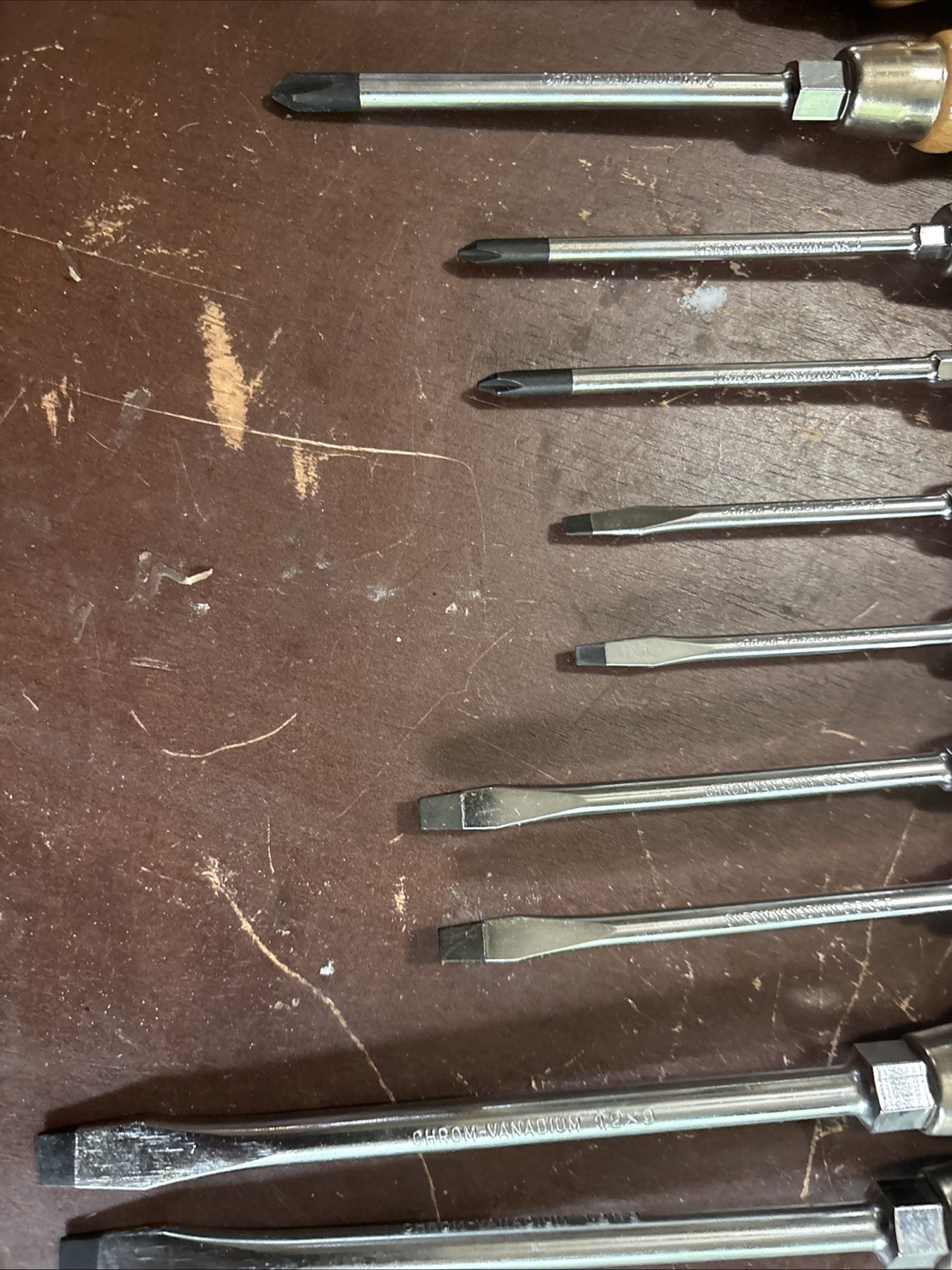 (10) Vintage New Old Stock Witte Wood Handle Screwdriver Germany (5) Sizes
