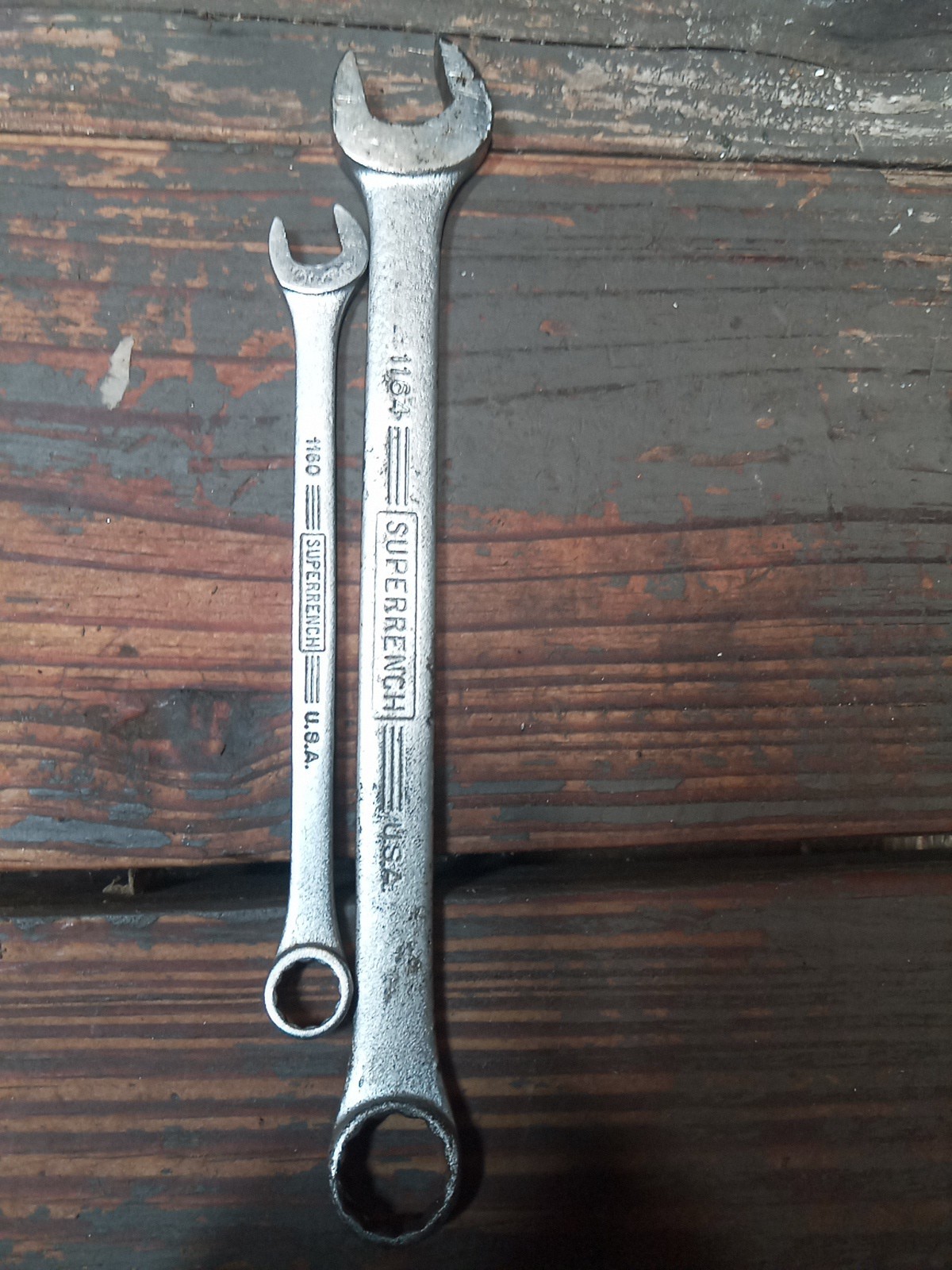 2X Williams Superrench (Deco Panels) Combination Wrench 1160 & 1164. Minor Wear