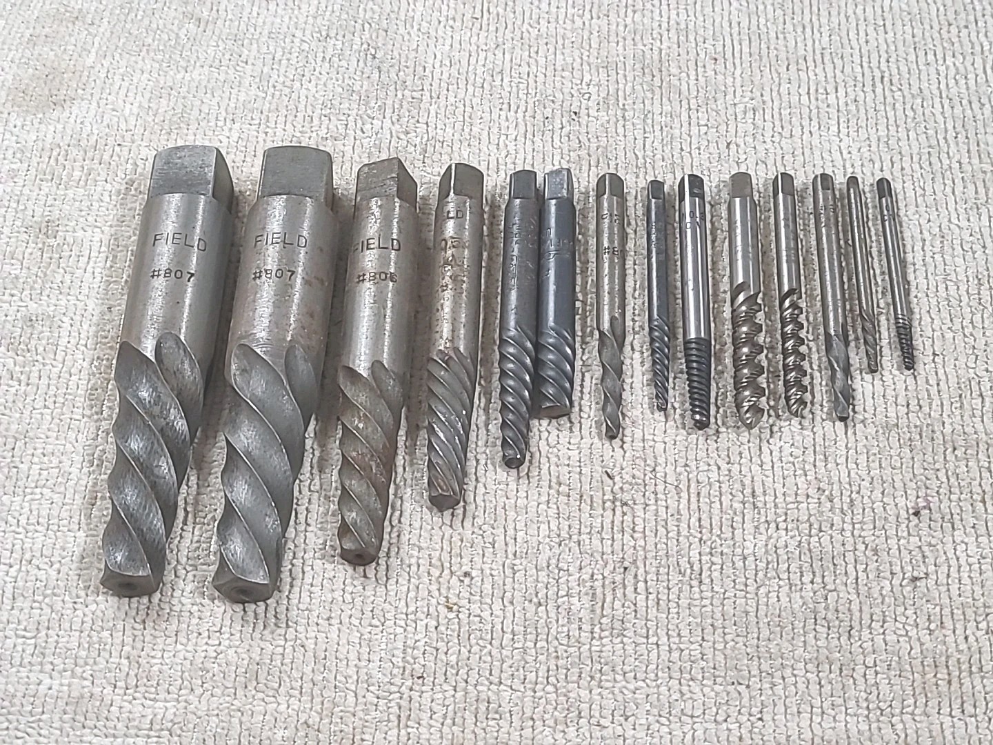 Vintage Greenfield GTD & Field Screw/Bolt Extractor Set of 14 MADE IN USA