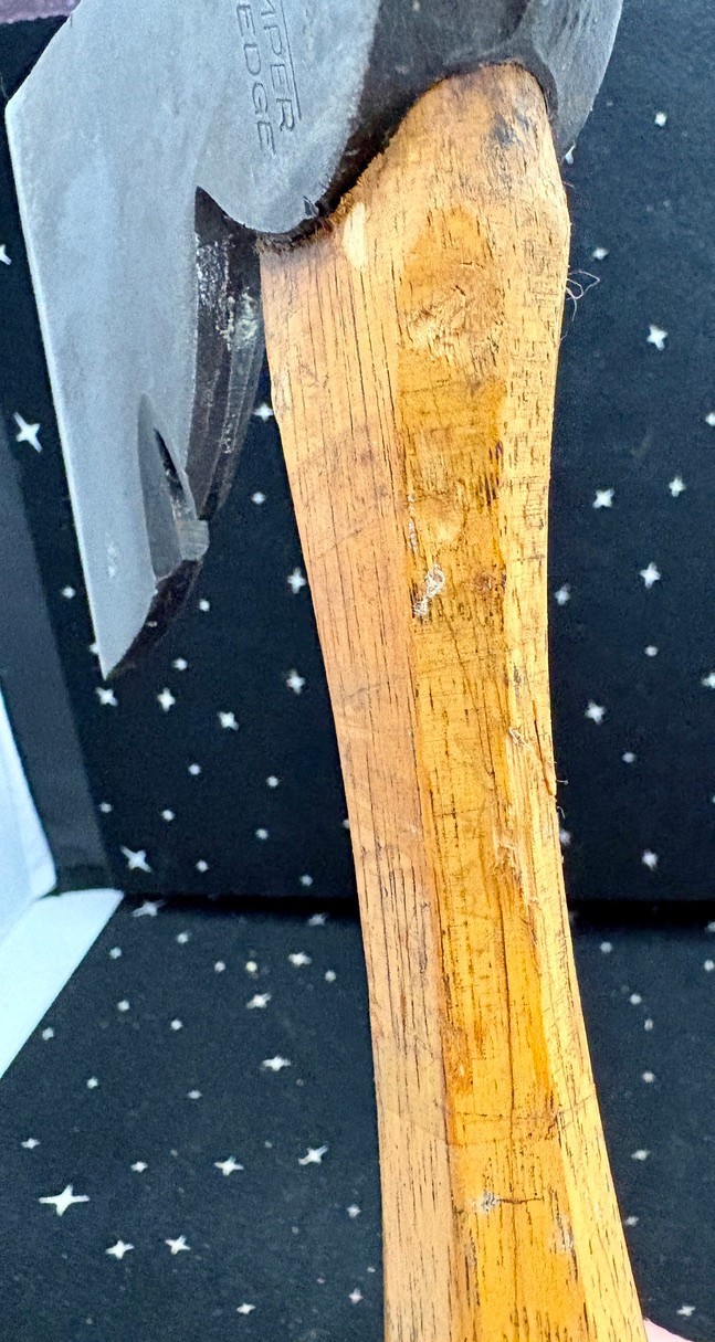 VTG True Temper Flint Edge Axe On 1 Side & Hammer On The Other Wood Handle 13″