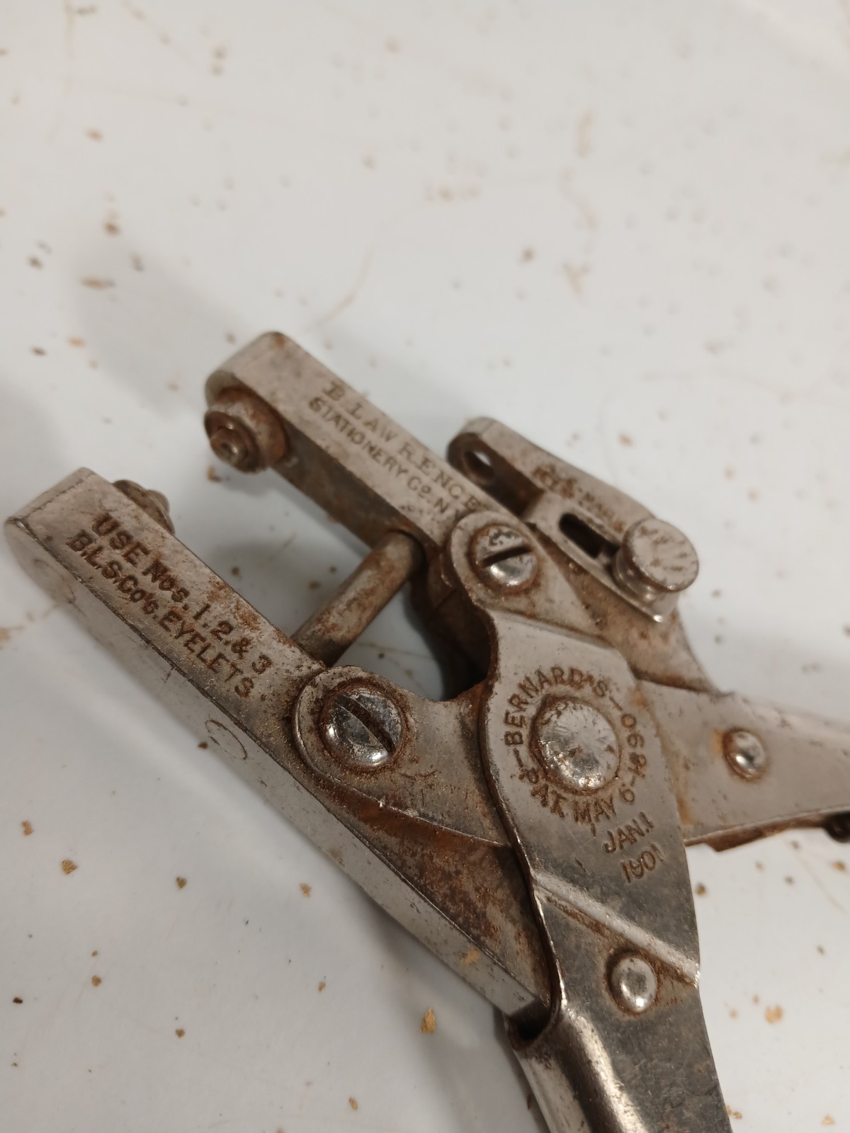 Two Vtg Leather Hold Punch Tools Bates Mfg. Leather Paper 1/4″ Bernard Triumph