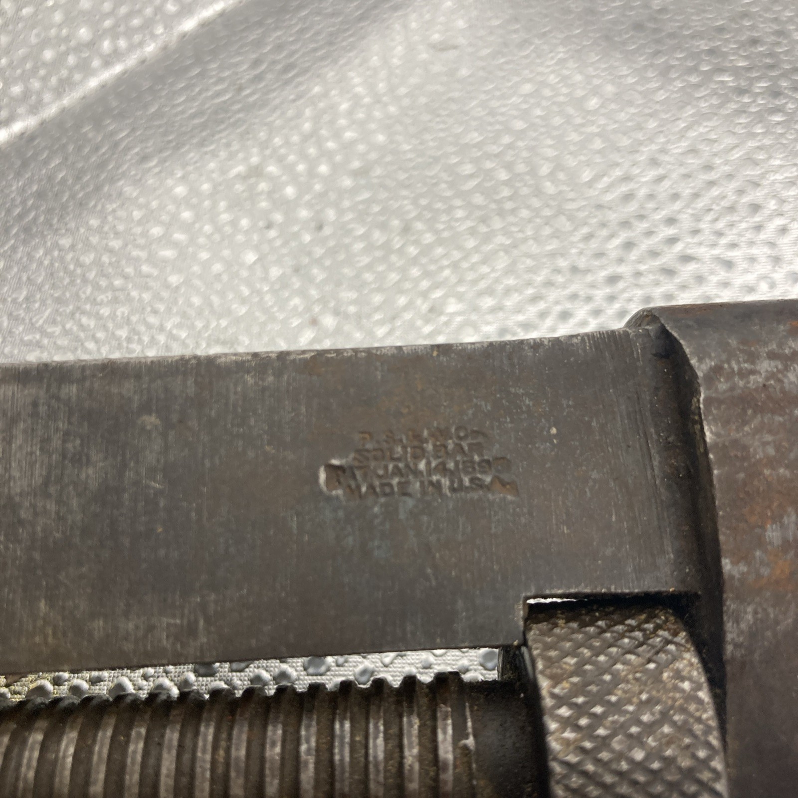 ANTIQUE~ P. S. & W. CO. SOLID BAR ADJUSTABLE WRENCH ~JAN, 14 1896~ -I