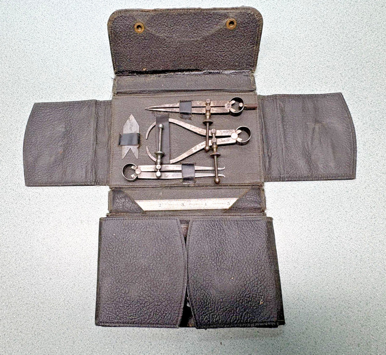 Starrett No. 900 Apprentice’s Tool Set Vintage early leather case RARE nice