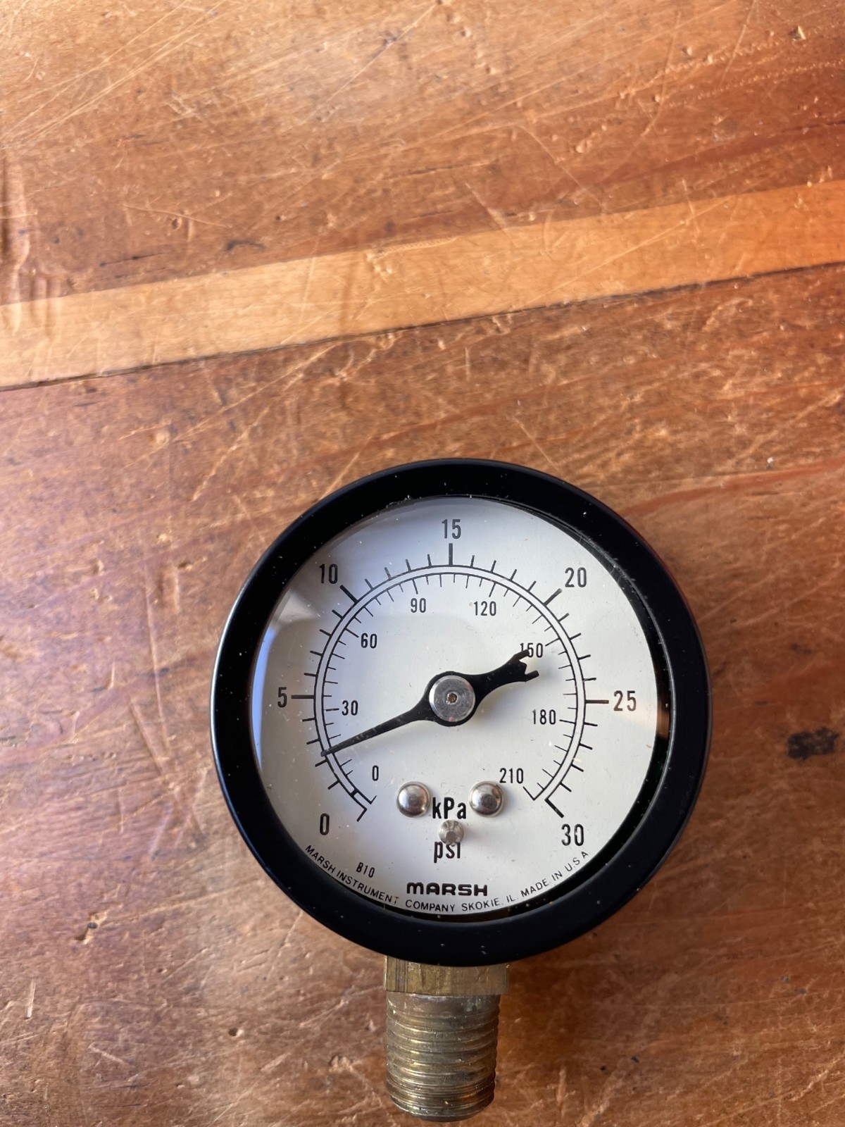 Vintage NOS Jas. P. Marsh Corporation Gauge J0042 Skokie IL Steampunk 30 PSI
