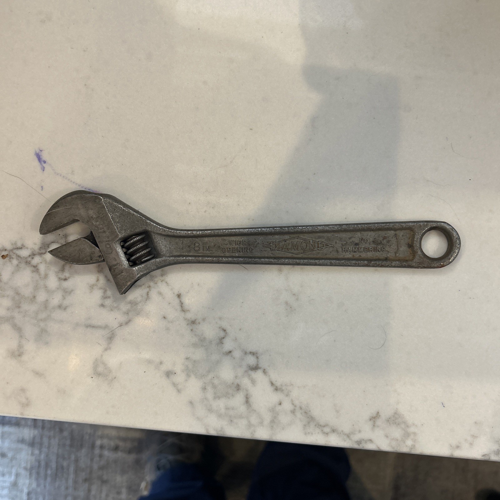 8″ Adjustable Wrench Diamalloy Forged Steel Diamond Calk Horseshoe USA vtg tool