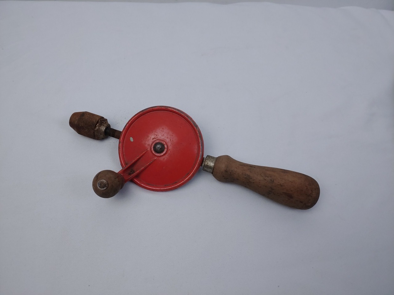 Antique Vintage Eggbeater Hand Drill Wood Handle Made in USA *UNBRANDED*