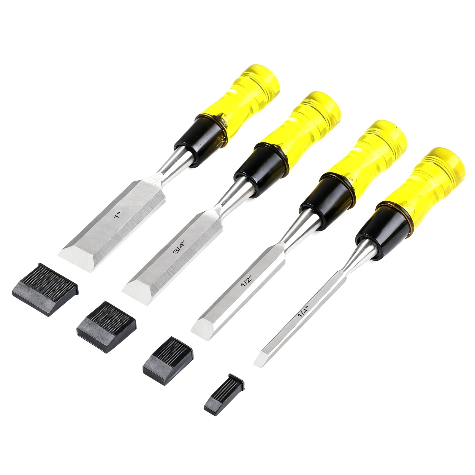 Wood Chisel Sets 4Piece Woodworking Tools Set, CRV Steel Beveled Edge Blades w