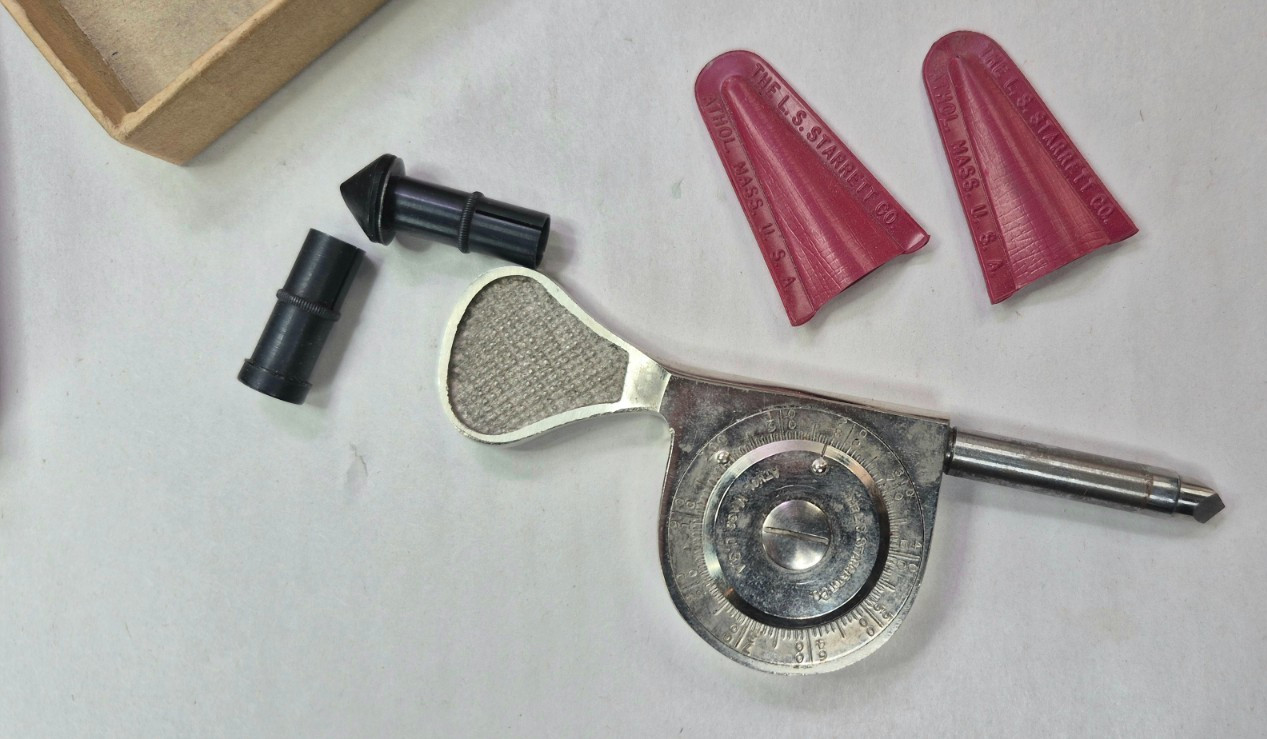 Vintage L. S. Starrett Speed Indicator w/ Box & Rubber Tips