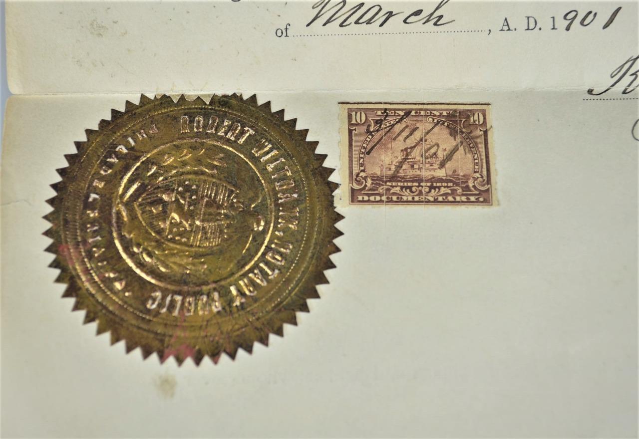 SNOW & NEALLEY CO BANGOR MAINE 1901 BILL OF SALE FOR VESSEL FLORENCE & LILLIAN