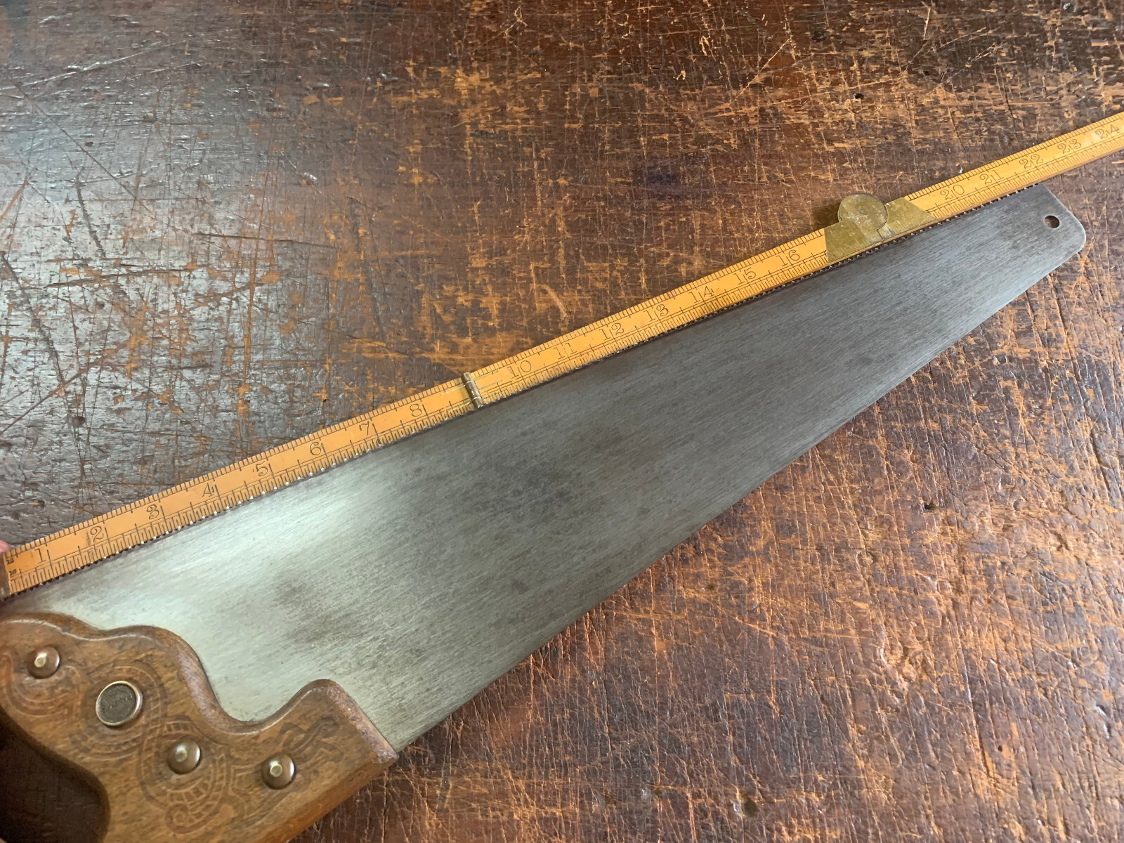 Vintage Sandvik Tradition 22″ Cross Cut Panel Saw Serpent Handle. Swedish Made