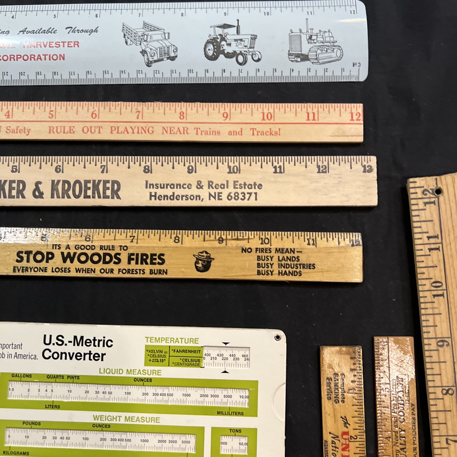 Vintage Lot Advertising Wood Metal Plastic Rulers – 6, 12, 24 In As Pictures L-3