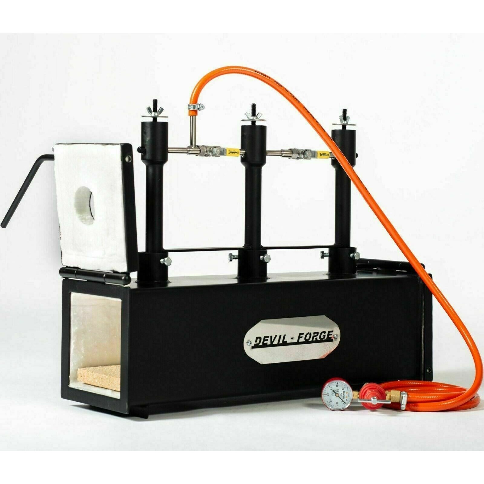 DEVIL-FORGE DFPROF3+2D Gas Propane Forge Farrier Furnace Burner Kiln +Tongs USA