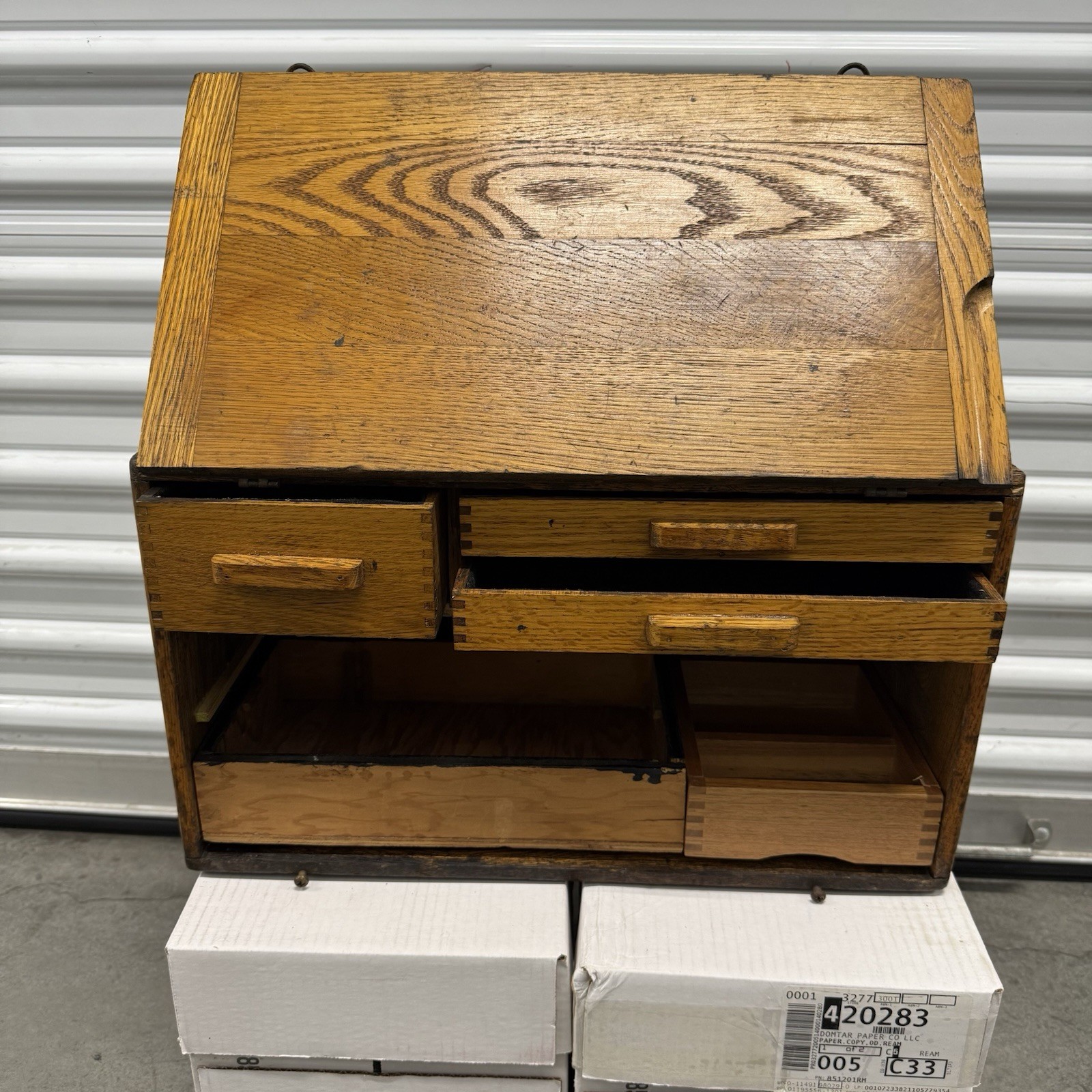 Vintage Hard Wood Black & Decker Toolbox / Chest With Drawers