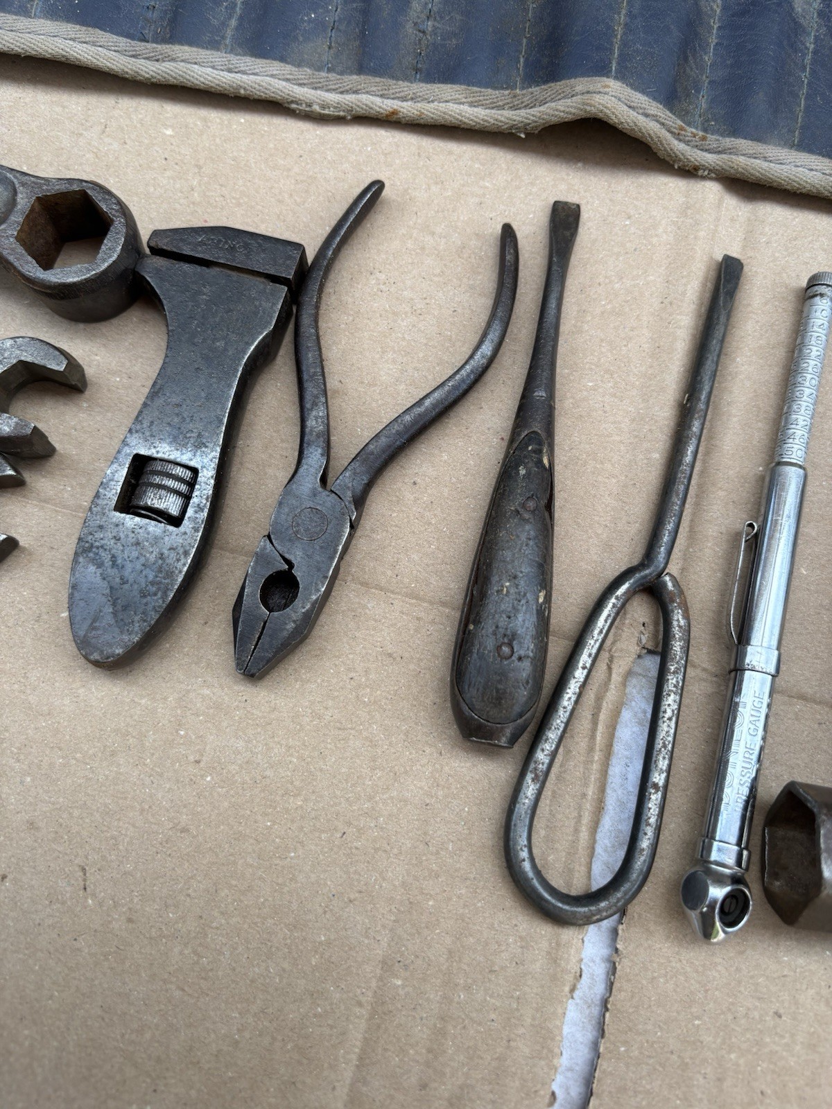 BSA, Vintage Motorcycle Toolkit In Old Tool Roll,