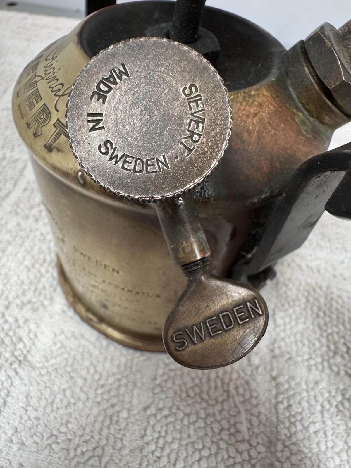 Max Sievert Vintage Brass Blow Lamp Torch 10148 Sweden Holds Liquid