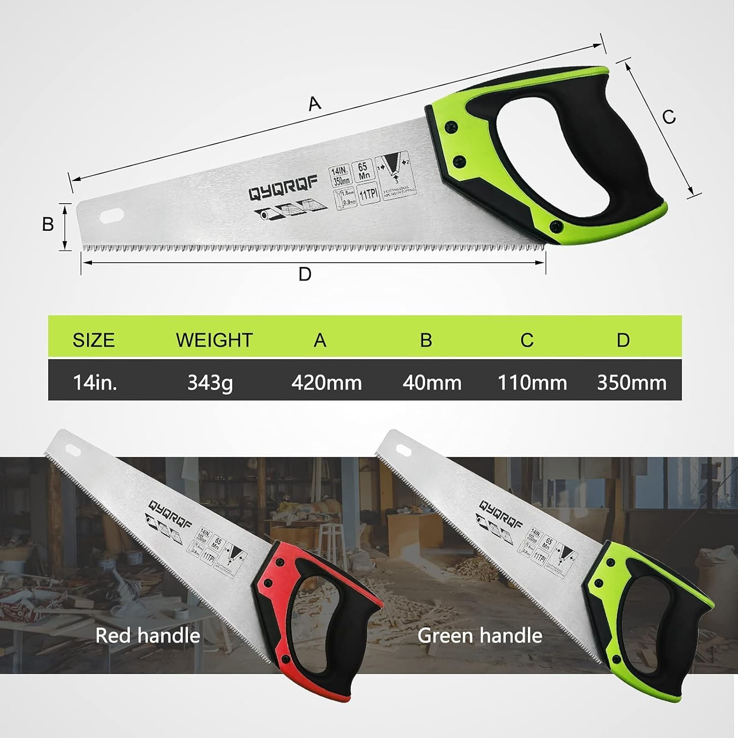 Professional 14-Inch Fine-Cut Hand Saw – Fast Cuts, Ergonomic Non-Slip Handle