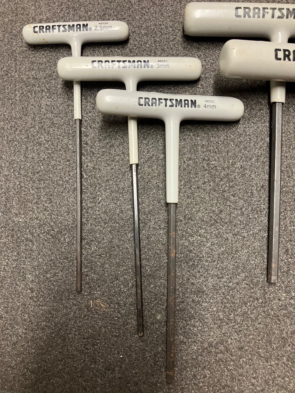 (7) PIECE VINTAGE CRAFTSMAN METRIC T-HANDLE HEX WRENCHES -(f)