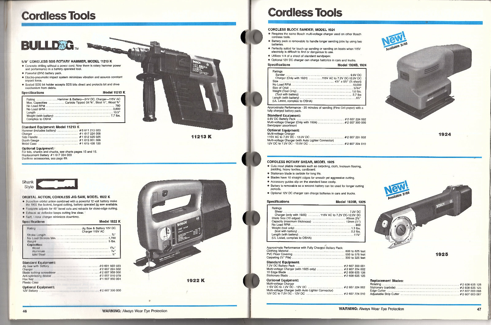 Power Tools Vintage 1987 Catalog Robert Bosch Corp Drills Saws Hammers Routers