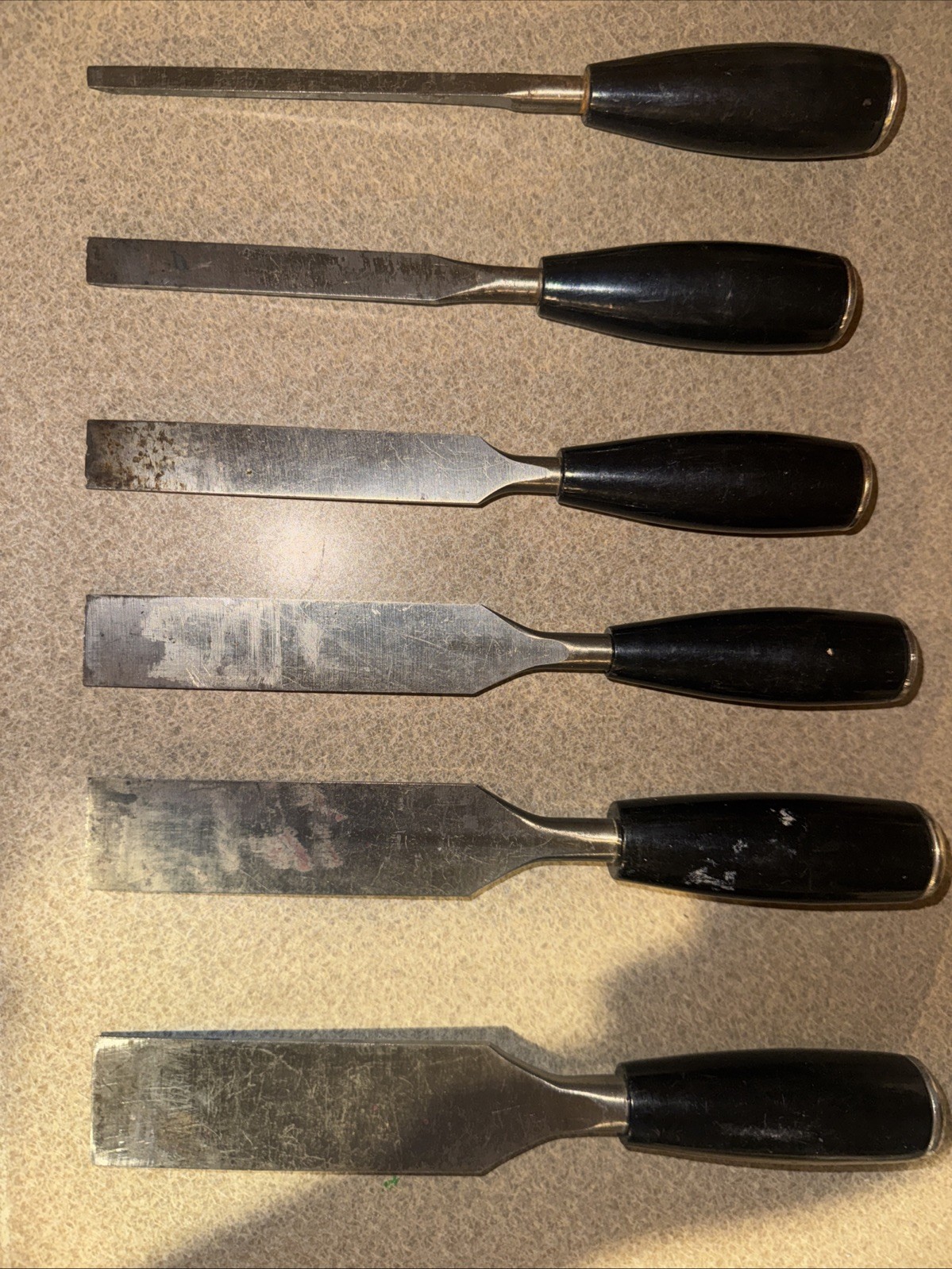 VINTAGE SET OF 6 STANLEY N0. 40 EVERLASTING CHISEL SET