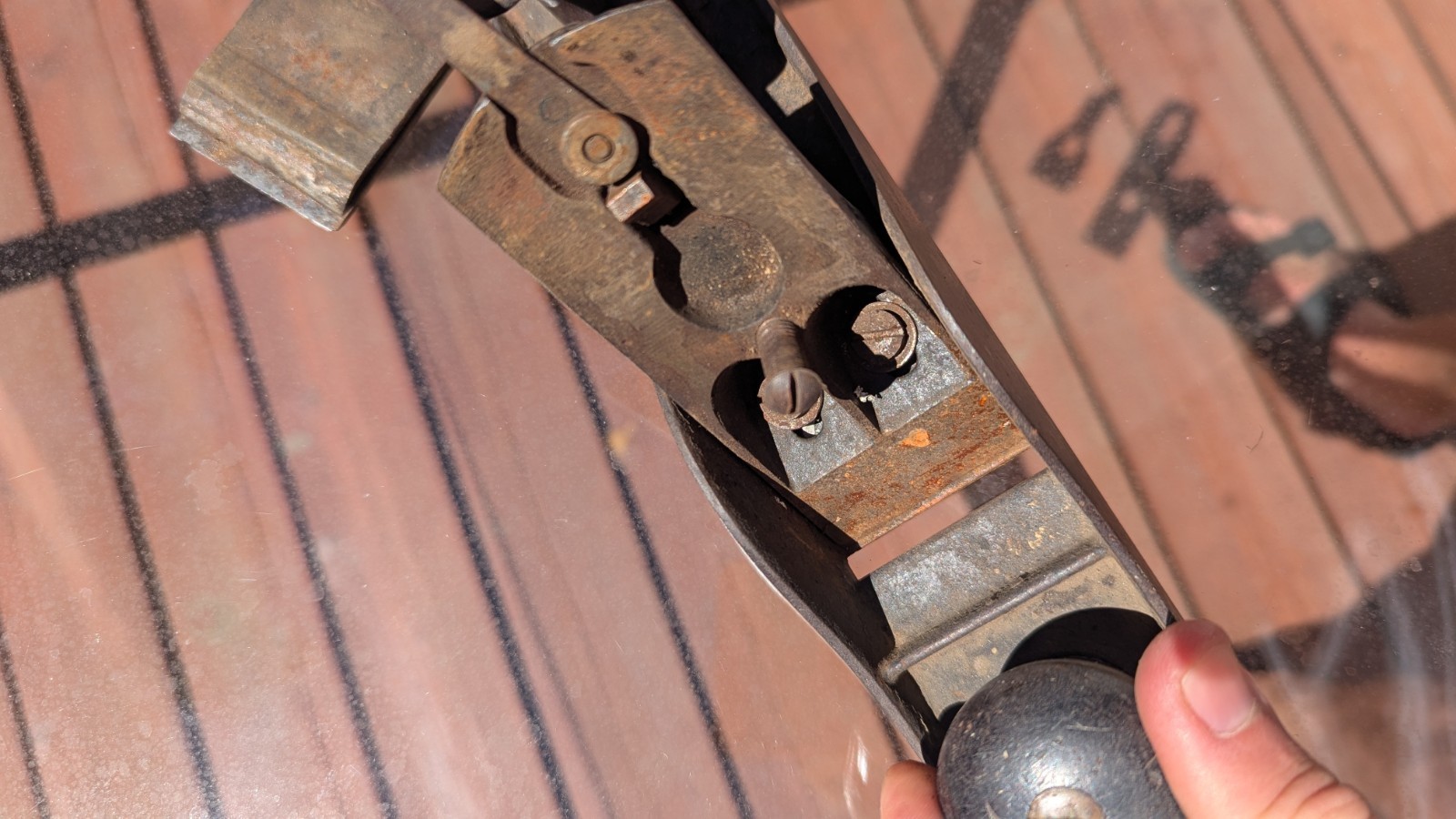 Vintage Stanley Wood Plane W/ RARE Erik Anton Berg Cutter Blade SKARK LOGO