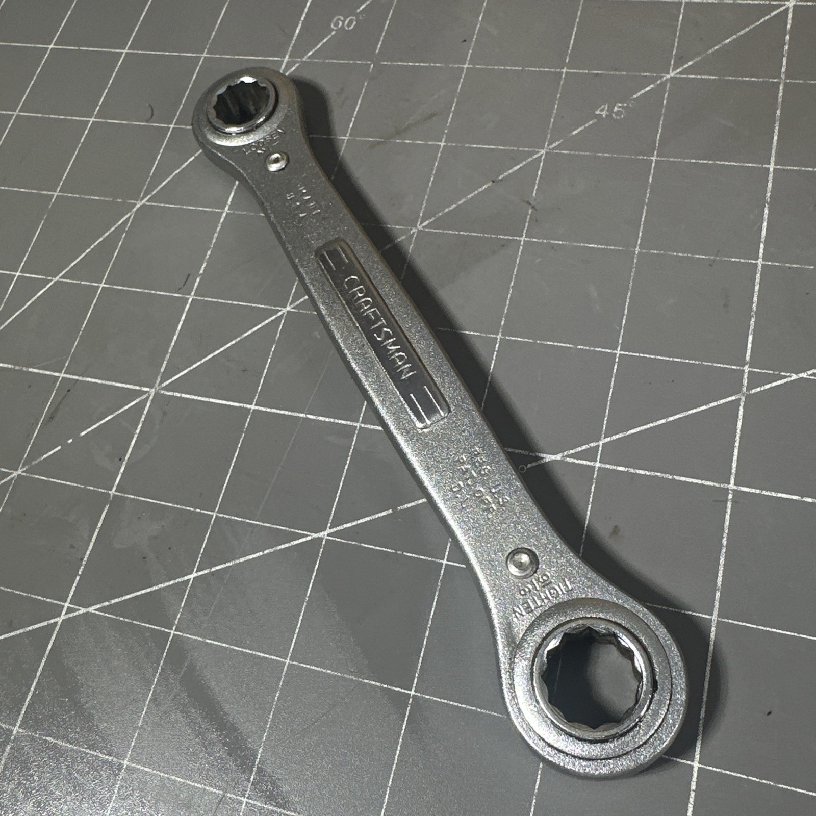Vintage CRAFTSMAN 1/2 & 9/16 Double Box End Ratcheting wrench All Metal Clean