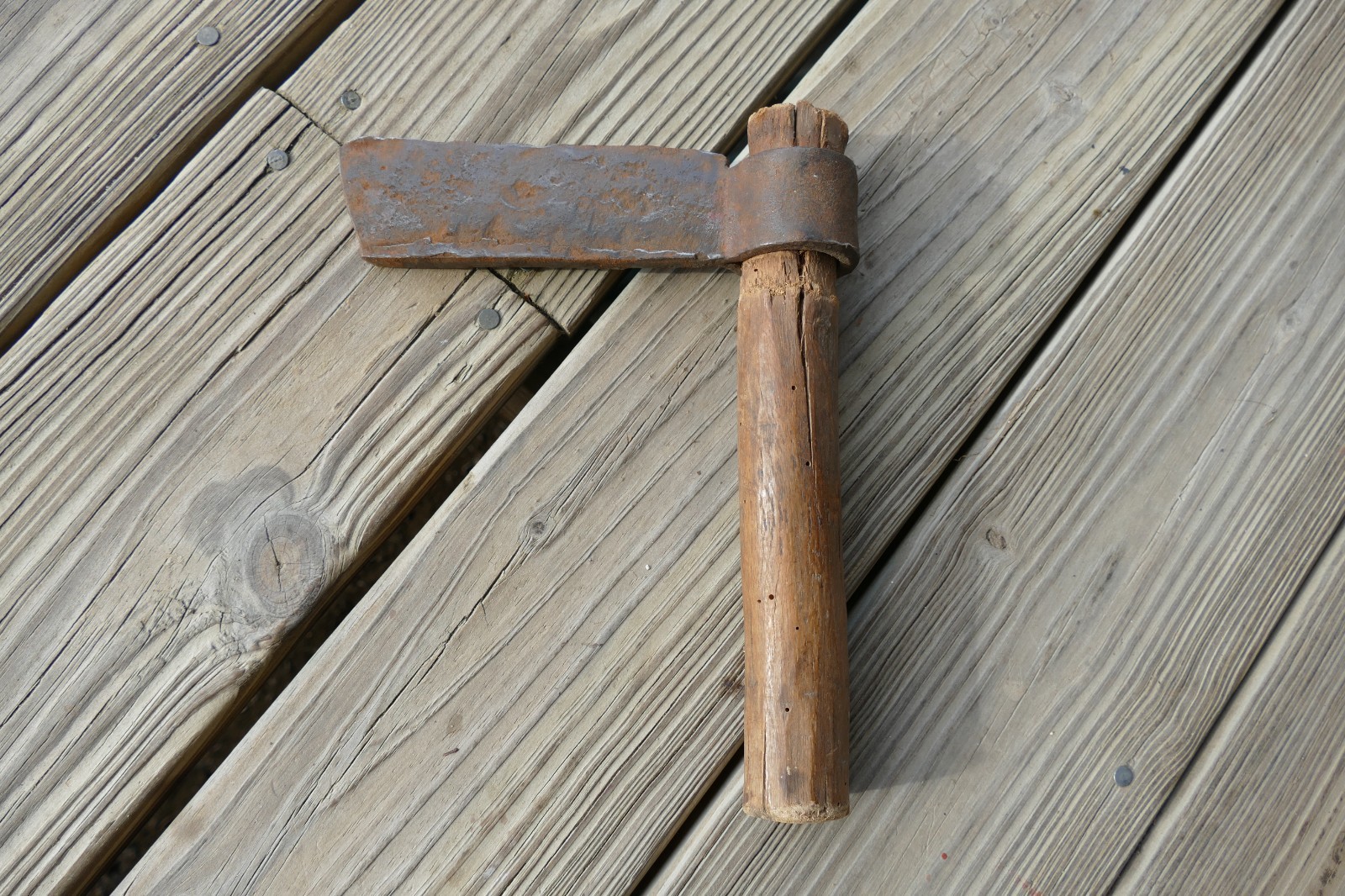 antique tool froe shingle splitter blacksmith wrough iron hand forged unmarked