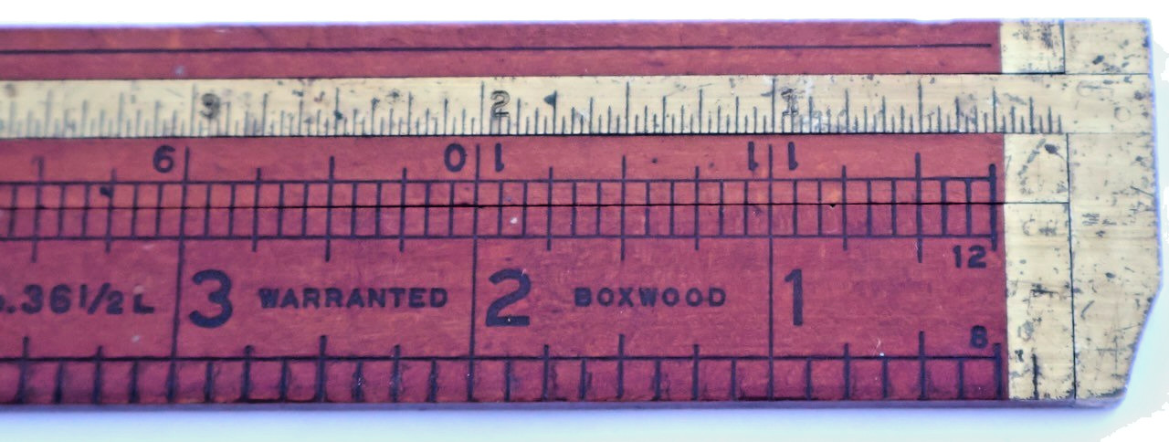 Stanley No. 136 1/2 L (LEFT) Boxwood & Brass Carpenter’s Caliper Rule / MT Tools